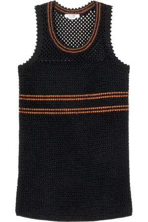 RE/DONE Vestido de crochet con motivo de rayas