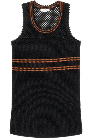 RE/DONE Vestido de crochet con motivo de rayas