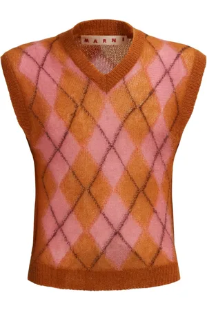 Marni Chaleco con motivo de rombos en intarsia