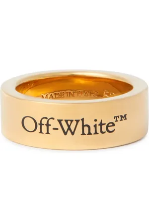 OFF-WHITE Anillo de latón con logo grabado