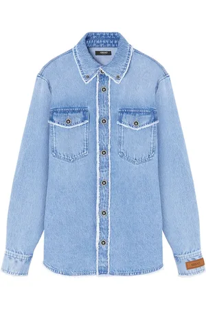 VERSACE Sobrecamisa de mezclilla deshilachada