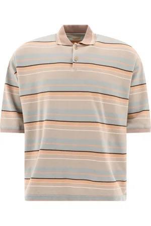 KAPITAL Playera tipo polo manga corta con motivo de rayas