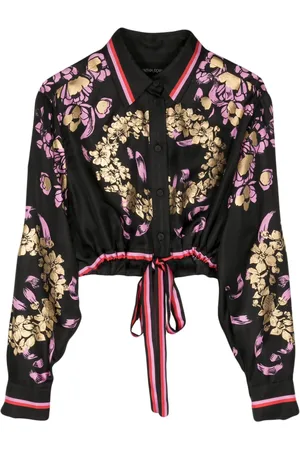 Cynthia Rowley Camisa de seda con estampado floral