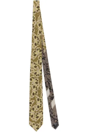 DRIES VAN NOTEN Corbata de seda con mariposas estampadas
