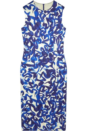 DRIES VAN NOTEN Vestido midi con estampado abstracto
