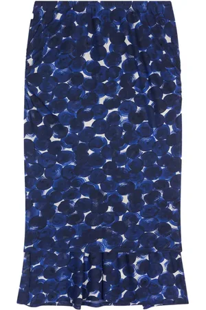 DRIES VAN NOTEN Falda midi con estampado geométrico