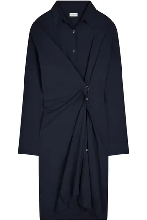 DRIES VAN NOTEN Vestido camisero con diseño drapeado
