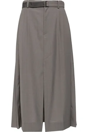 SACAI Falda midi con cinturón y paneles