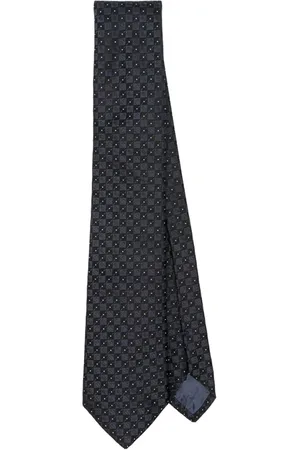 Emporio Armani Corbata de seda con motivo geométrico