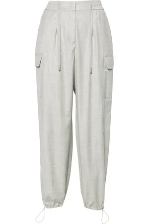 PESERICO SIGN Pantalones tapered estilo cargo con pinzas
