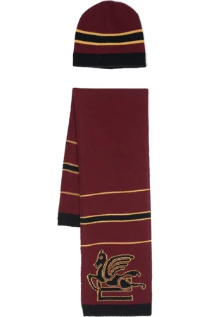 Etro Set de gorro con motivo Pegaso en intarsia
