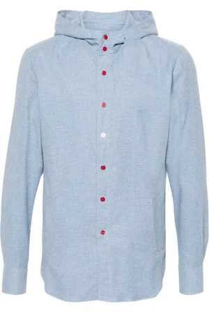 Kiton Camisa con capucha y motivo de cuadros gingham