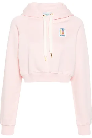 Casablanca Hoodie corta con parche del logo