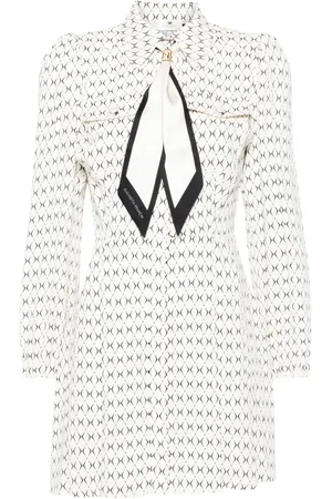 Elisabetta Franchi Vestido corto con estampado de rombos