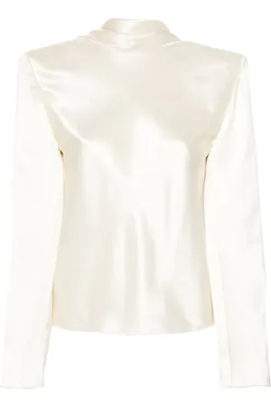 Saint Laurent Blusa de seda con espalda desbocada