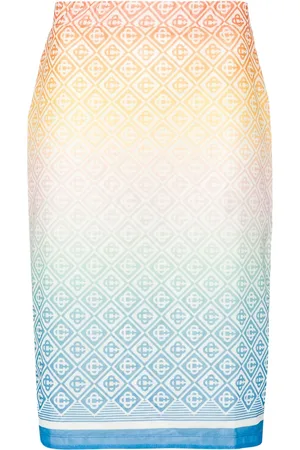 Casablanca Falda midi con monograma estampado