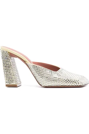 Amina Muaddi Mules Charlotte con tacón 95mm