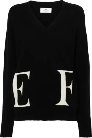 Elisabetta Franchi Suéter con logo en intarsia