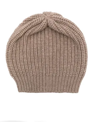 Brunello Cucinelli Gorro tejido de canalé bordado con lentejuelas