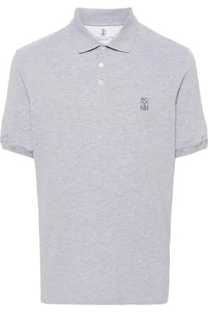 Brunello Cucinelli Playera tipo polo con logo estampado