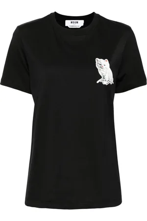 Msgm Playera con gato estampado