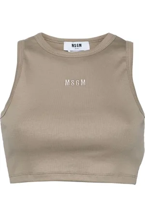 Msgm Camiseta corta con logo bordado