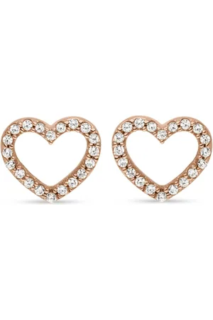 VEYNOU Aretes Heart en oro rosa de 14kt con diamantes
