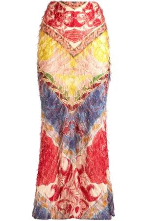 Etro Falda larga con flecos estampados