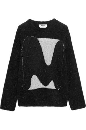 Msgm Suéter tejido con logo en intarsia