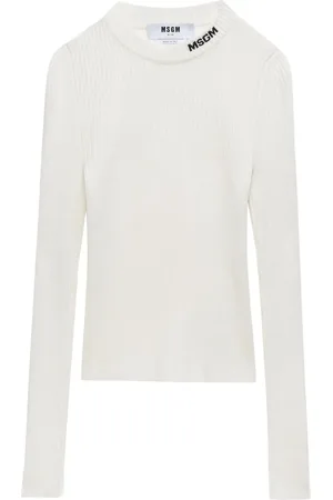 Msgm Top tejido con logo en intarsia