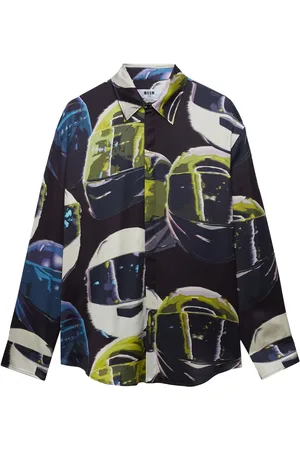 Msgm Camisa con casco estampado