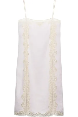 Prada Vestido midi con ribete de encaje