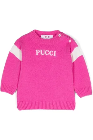 PUCCI Junior Suéter tejido con logo en intarsia
