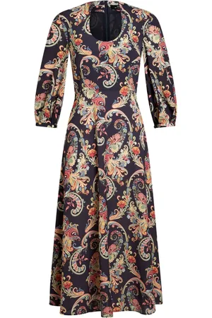 Etro Vestido midi con estampado de cachemira