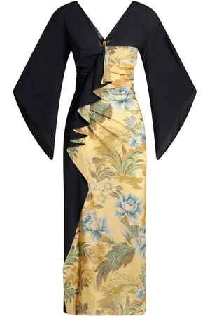 Etro Vestido con estampado floral y detalles de volantes
