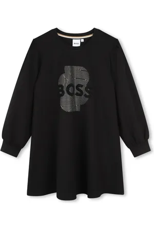 HUGO BOSS Vestido estilo sudadera con aplique del logo