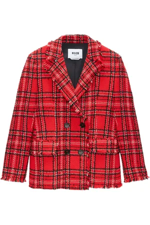 Msgm Blazer con doble botonadura y motivo de cuadros