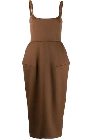 Max Mara Vestido midi con diseño drapeado sin mangas