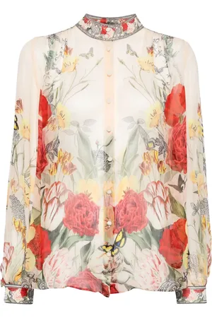 Camilla Blusa de gasa con estampado floral
