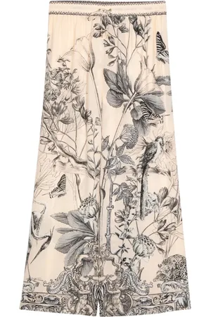 Camilla Pantalones de seda con estampado Etched Into Eternity
