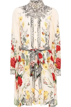 Camilla Vestido camisero estampado con cinturón