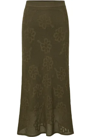 Cecilie Bahnsen Falda tejida con bordado floral