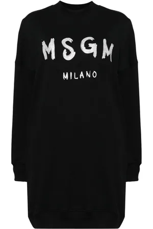 Msgm Vestido estilo sudadera con logo estampado