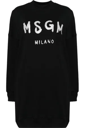 Msgm Vestido estilo sudadera con logo estampado