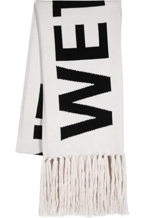We11 Done Mascada con logo en jacquard y borlas