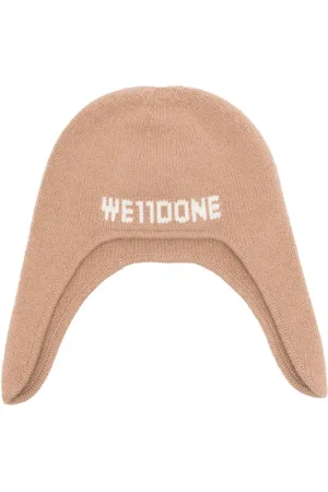 We11 Done Gorro tejido con logo en intarsia