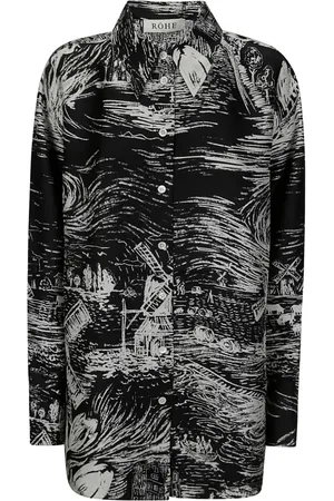 Rohe Camisa de seda con estampado abstracto