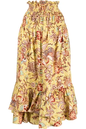 ULLA JOHNSON Falda midi Acacia Calla Lily