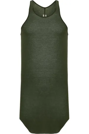 Rick Owens Camiseta de tejido fino de canalé