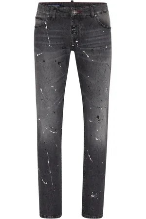 Philipp Plein Jeans slim con salpicaduras de pintura estampadas